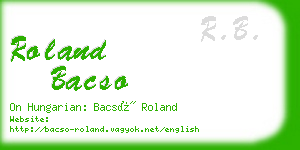 roland bacso business card